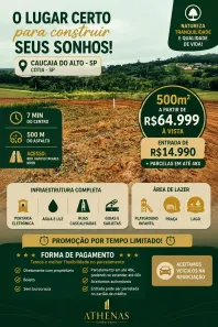Lote/Terreno à venda, 500m² no Recreio Topázio (Caucaia do Alto), Cotia