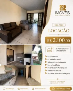 Apartamento com 3 Quartos para alugar, 90m² no Ibiraquera, Imbituba
