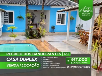 Casa de Condomínio com 5 Quartos para venda ou aluguel, 250m² no Recreio dos Bandeirantes, Rio de Janeiro