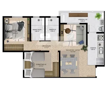 Apartamento com 2 Quartos à venda, 68m² no Vila Operária, Rio Claro