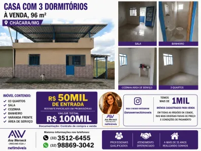 Casa com 3 Quartos à venda, 80m² no Centro, Chácara