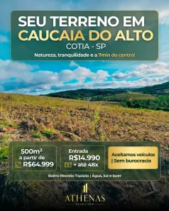 Lote/Terreno à venda, 500m² no Recreio Topázio (Caucaia do Alto), Cotia