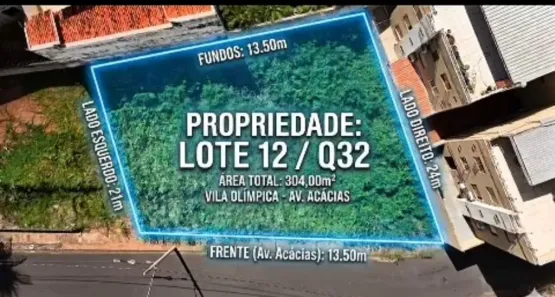 Lote/Terreno à venda, 304m² no Vila Olímpica, Uberaba
