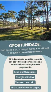 Fazenda/Sítio à venda, 20000m² no Área Rural de Lages, Lages