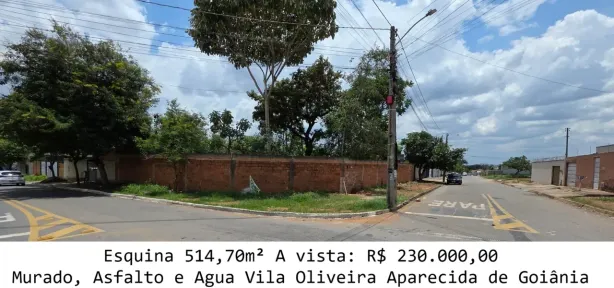 Lote/Terreno à venda, 514m² no Vila Oliveira, Aparecida de Goiânia