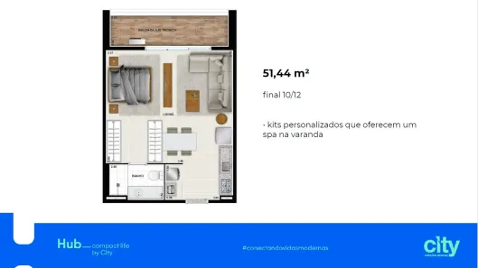 Flat com 1 Quarto à venda, 51m² no Setor Bueno, Goiânia
