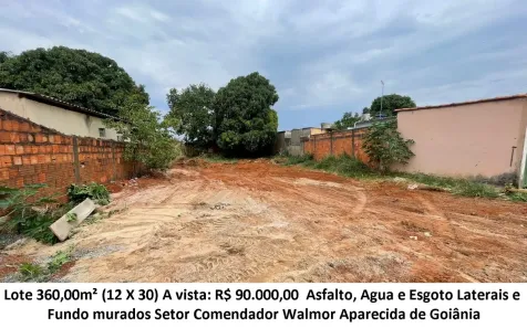 Lote/Terreno à venda, 360m² no Setor Comendador Walmor, Aparecida de Goiânia