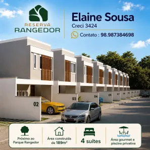 Casa de Condomínio com 4 Quartos à venda, 158m² no Alto do Calhau, São Luís