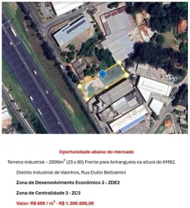 à venda, 2000m² no Chácaras São Bento, Valinhos