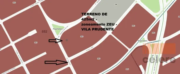 Lote/Terreno à venda, 425m² no Vila Prudente, São Paulo