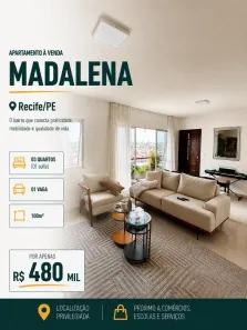 Apartamento com 3 Quartos à venda, 100m² no Madalena, Recife