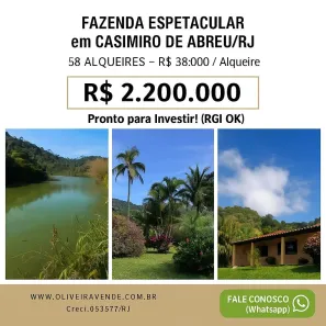 Fazenda/Sítio com 5 Quartos à venda, 3000000m² no Casimiro de Abreu, Casimiro de Abreu