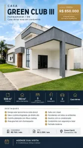 Casa de Condomínio com 3 Quartos à venda, 183m² no Parque das Nações, Parnamirim