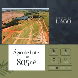 Lote/Terreno à venda, 805m² no CONDOMINIO RESERVA DO LAGO, Hidrolândia