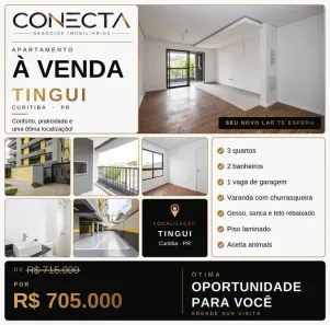 Apartamento com 3 Quartos à venda, 76m² no Tingui, Curitiba
