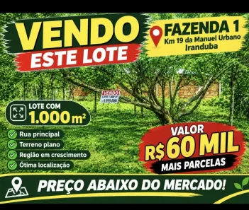 Lote/Terreno à venda, 1000m² no , Iranduba