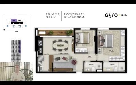 Apartamento com 2 Quartos à venda, 72m² no Setor Marista, Goiânia