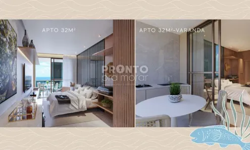 Flat com 1 Quarto à venda, 42m² no Centro, Ipojuca