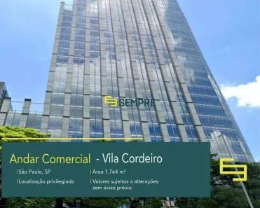 Imóvel Comercial para alugar, 1764m² no Vila Cordeiro, São Paulo