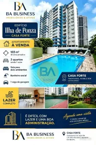 Apartamento com 3 Quartos à venda, 103m² no Casa Forte, Recife