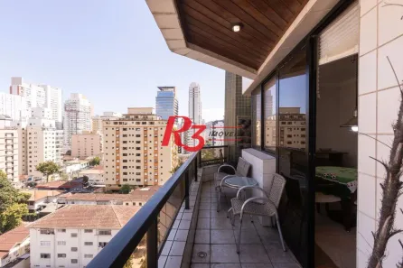 Apartamento com 3 Quartos para alugar, 188m² no Gonzaga, Santos