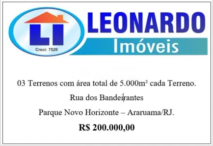 Lote/Terreno à venda, 5000m² no Novo Horizonte, Araruama