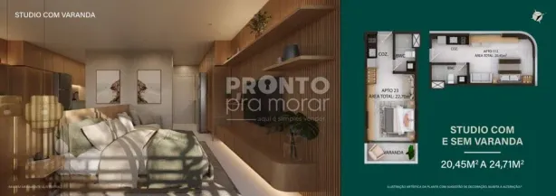Flat com 1 Quarto à venda, 23m² no Tamandaré, Tamandaré