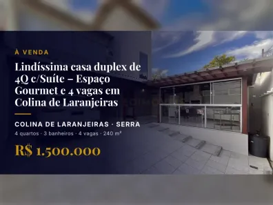 Casa com 4 Quartos à venda, 240m² no Colina de Laranjeiras, Serra