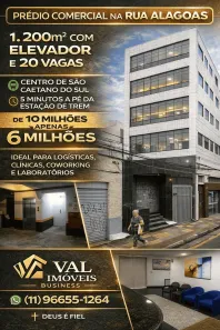 Sala Comercial para venda ou aluguel, 1210m² no Centro, São Caetano do Sul