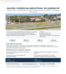 Galpão/Depósito/Armazém à venda, 425m² no Vila Maringá, Jundiaí