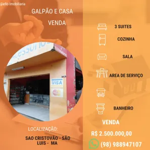 Galpão/Depósito/Armazém à venda, 720m² no Jardim São Cristóvão, São Luís
