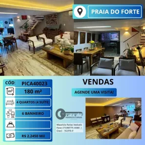Casa com 4 Quartos à venda, 180m² no Praia do Forte, Mata de São João