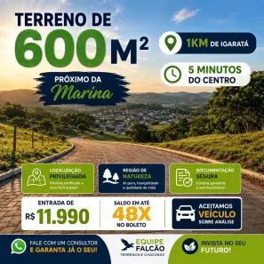 Lote/Terreno à venda, 600m² no Águas de Igaratá, Igaratá