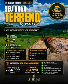 Lote/Terreno à venda, 500m² no Jardim São Luiz (Caucaia do Alto), Cotia