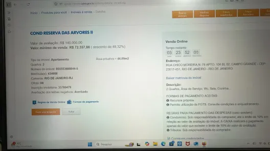Apartamento com 2 Quartos à venda, 44m² no Campo Grande, Rio de Janeiro
