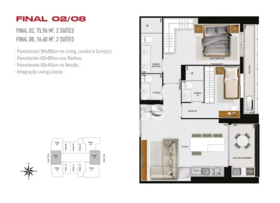 Apartamento com 2 Quartos à venda, 75m² no Setor Bueno, Goiânia