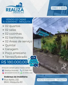 Casa com 2 Quartos à venda, 120m² no Banco de Areia, Mesquita