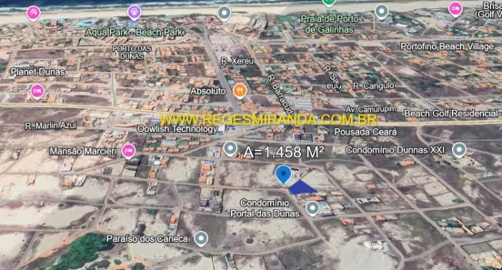 Lote/Terreno à venda, 1458m² no Porto das Dunas, Aquiraz