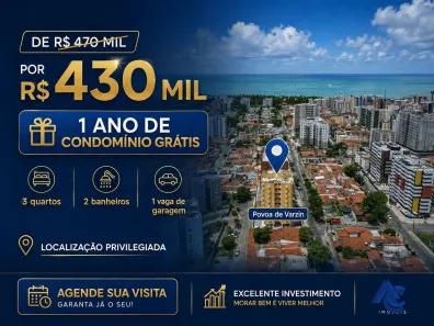 Apartamento com 3 Quartos à venda, 72m² no Jatiúca, Maceió
