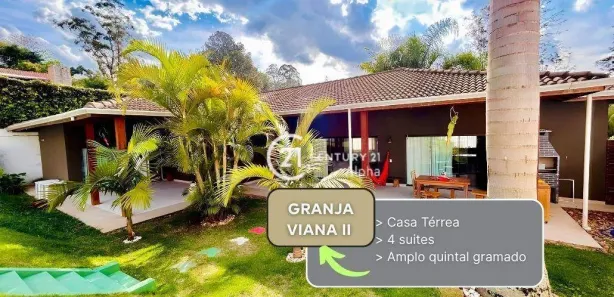 Casa de Condomínio com 4 Quartos para alugar, 218m² no Granja Viana II, Cotia