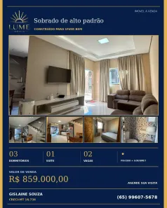 Sobrado com 3 Quartos à venda, 150m² no Centro-Sul, Várzea Grande