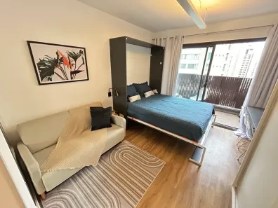 Apartamento com 1 Quarto para alugar, 25m² no Indianópolis, São Paulo