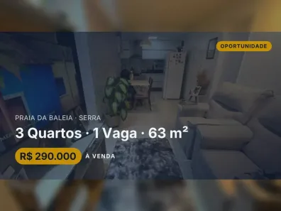 Apartamento com 3 Quartos à venda, 63m² no Praia da Baleia, Serra