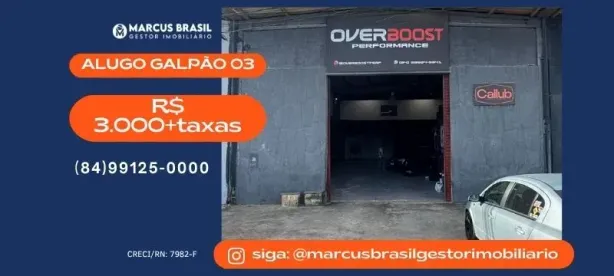 Galpão/Depósito/Armazém com 3 Quartos para alugar, 190m² no Cajupiranga, Parnamirim