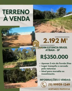 Lote/Terreno à venda, 2192m² no Jardim Estância Brasil, Atibaia
