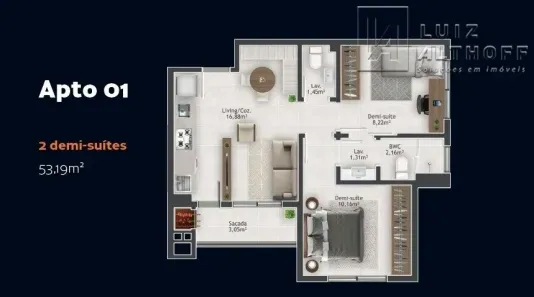 Apartamento com 2 Quartos à venda no Pagani, Palhoça