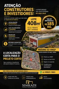 Lote/Terreno à venda, 408m² no Cidade Vera Cruz, Aparecida de Goiânia