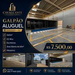 Galpão/Depósito/Armazém com 1 Quarto para alugar, 560m² no Nova Esperança, Parnamirim