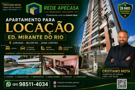 Apartamento com 2 Quartos para alugar, 87m² no Jurunas, Belém