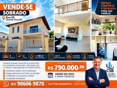 Casa de Condomínio com 4 Quartos à venda, 340m² no Setor Habitacional Vicente Pires, Brasília